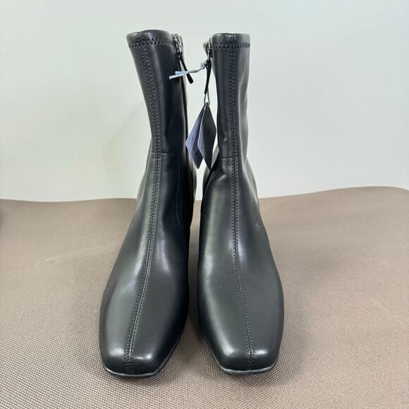 NEW AEROSOLES Cinnamon Ankle Boots Size 6.5M Black Block Heels Pull On Comfy - Picture 3 of 9